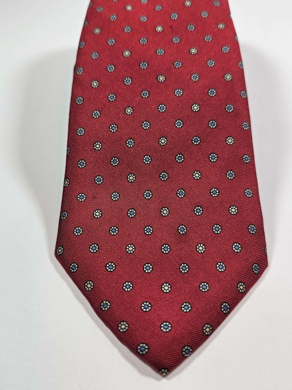 Men's Maroon Micro-Pattern Tie - Picture 2 of 7